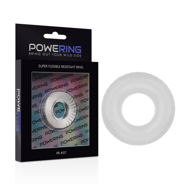 POWERING- SUPER FLEXIBLE Y RESISTENTE ANILLO PENE  4.5CM PR07 CLEAR - Imagen 5