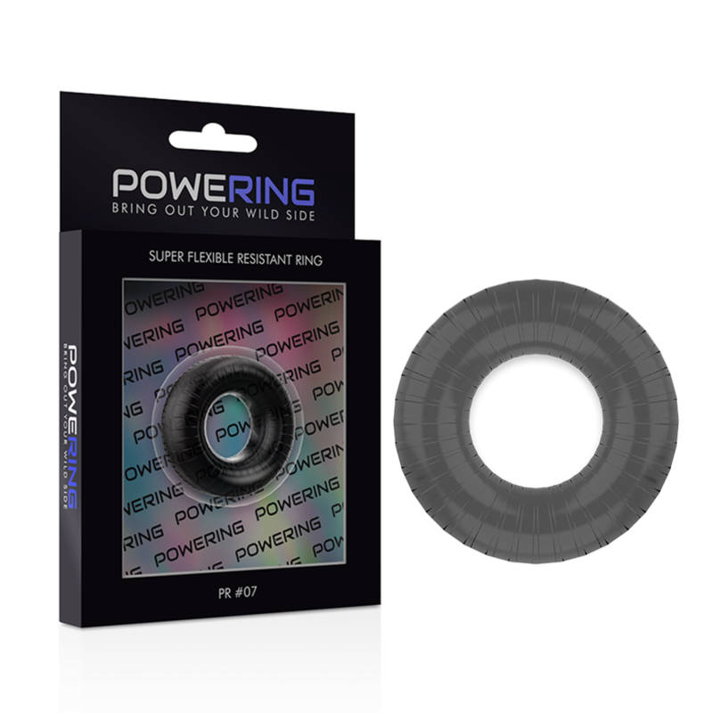 POWERING - SUPER FLEXIBLE Y RESISTENTE ANILLO PENE 4.5CM PR07 NEGRO - Imagen 5