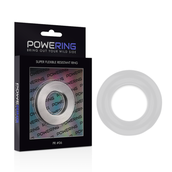POWERING - SUPER FLEXIBLE Y RESISTENTE ANILLO PENE  5.5CM PR06 CLEAR - Imagen 6