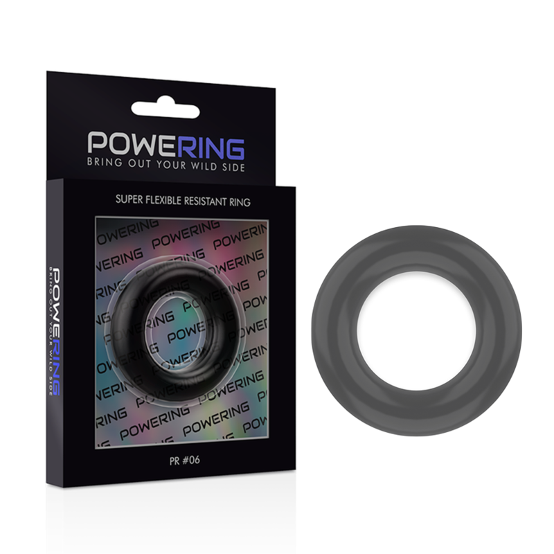 POWERING - SUPER FLEXIBLE Y RESISTENTE ANILLO PENE 5.5CM PR06 NEGRO - Imagen 6