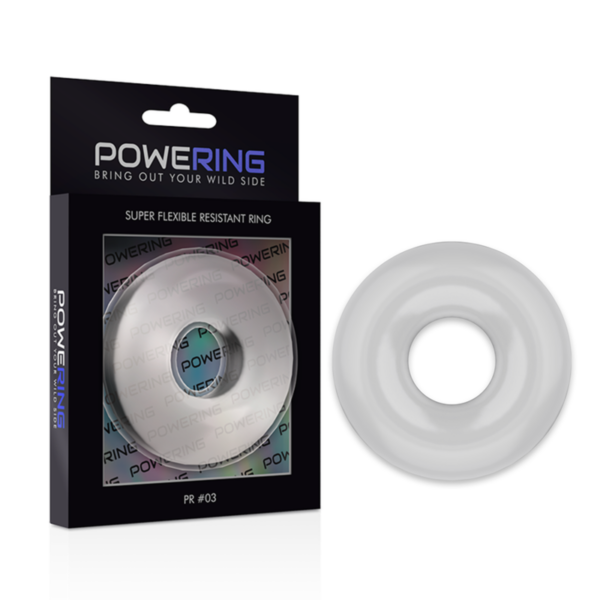 POWERING - SUPER FLEXIBLE Y RESISTENTE ANILLO PENE  5CM PR03 CLEAR - Imagen 6