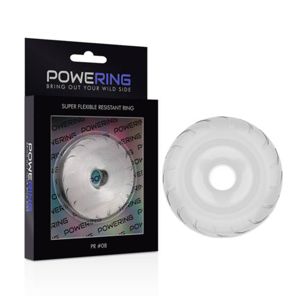 POWERING - SUPER FLEXIBLE Y RESISTENTE ANILLO PENE  5CM PR08 CLEAR - Imagen 5