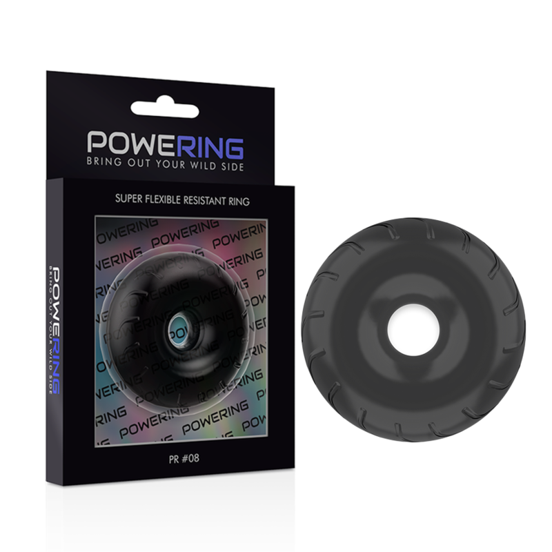 POWERING - SUPER FLEXIBLE Y RESISTENTE ANILLO PENE 5CM PR08 NEGRO - Imagen 4