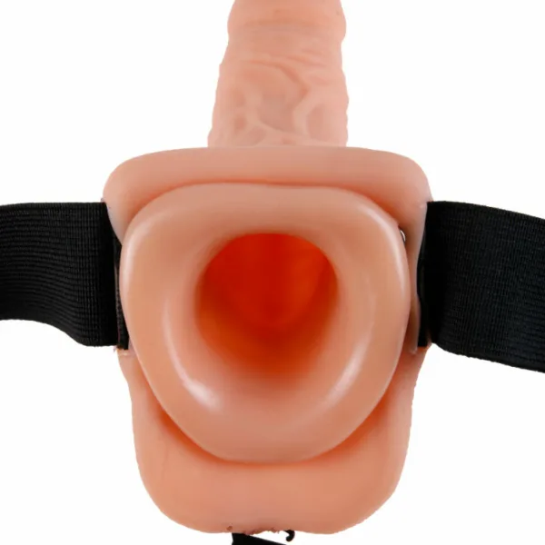 FETISH FANTASY SERIES - 7 HOLLOW STRAP-ON WITH BALLS 17.8CM NATURAL - Imagen 5