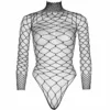 LEG AVENUE - TEDDY CUERPO DE RED MANGA LARGA NEGRO S/M - Imagen 3