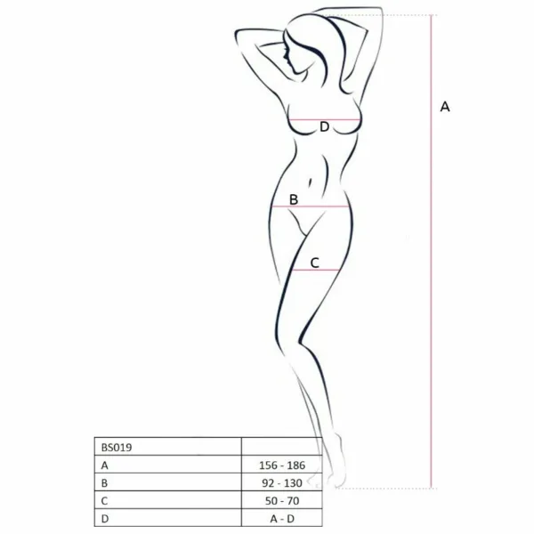 PASSION - WOMAN BS019 BODYSTOCKING BLANCO TALLA ÚNICA - Imagen 2
