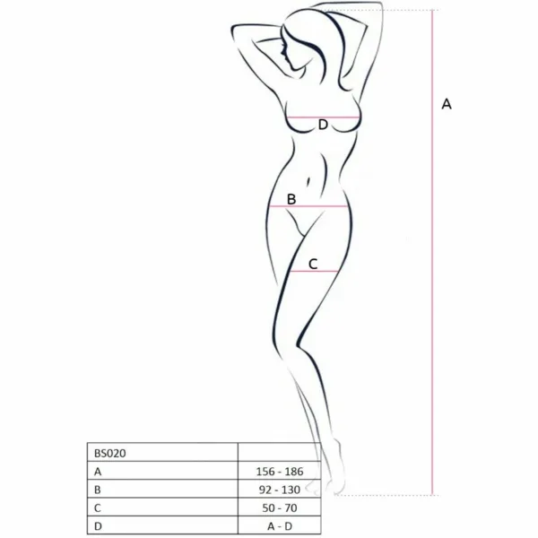 PASSION - WOMAN BS020 BODYSTOCKING BLANCO TALLA ÚNICA - Imagen 2