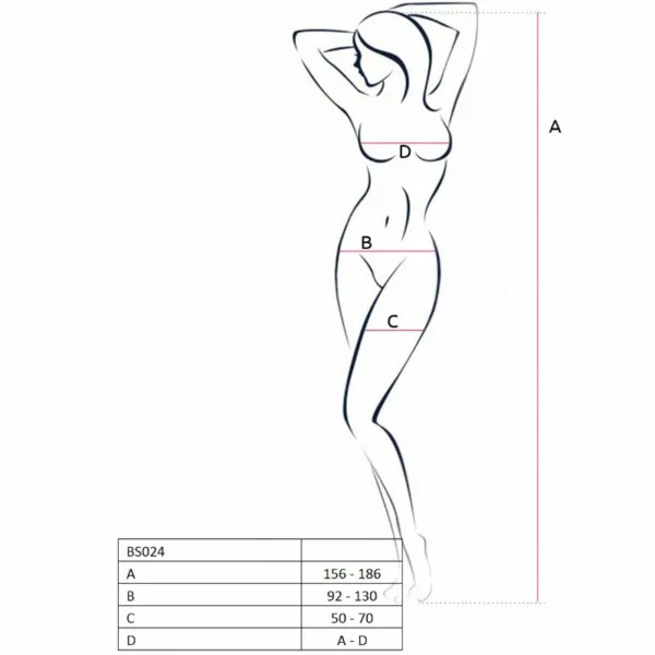 PASSION - WOMAN BS024 BODYSTOCKING BLANCO TALLA UNICA - Imagen 2