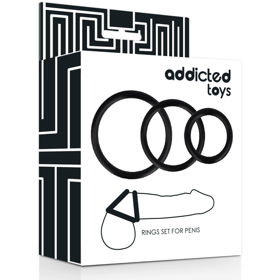 ADDICTED TOYS - SET ANILLOS PENE NEGRO - Imagen 3
