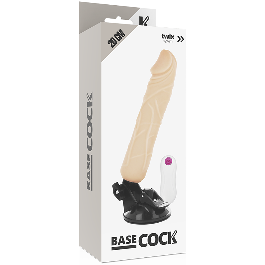 BASECOCK - VIBRADOR REALÍSTICO CONTROL REMOTO NATURAL 20 CM -O- 4 CM - Imagen 4