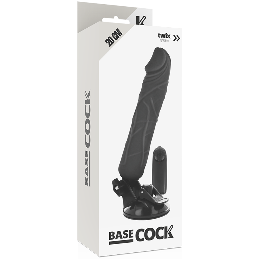 BASECOCK - VIBRADOR REALÍSTICO CONTROL REMOTO NEGRO 20 CM -O- 4 CM - Imagen 4
