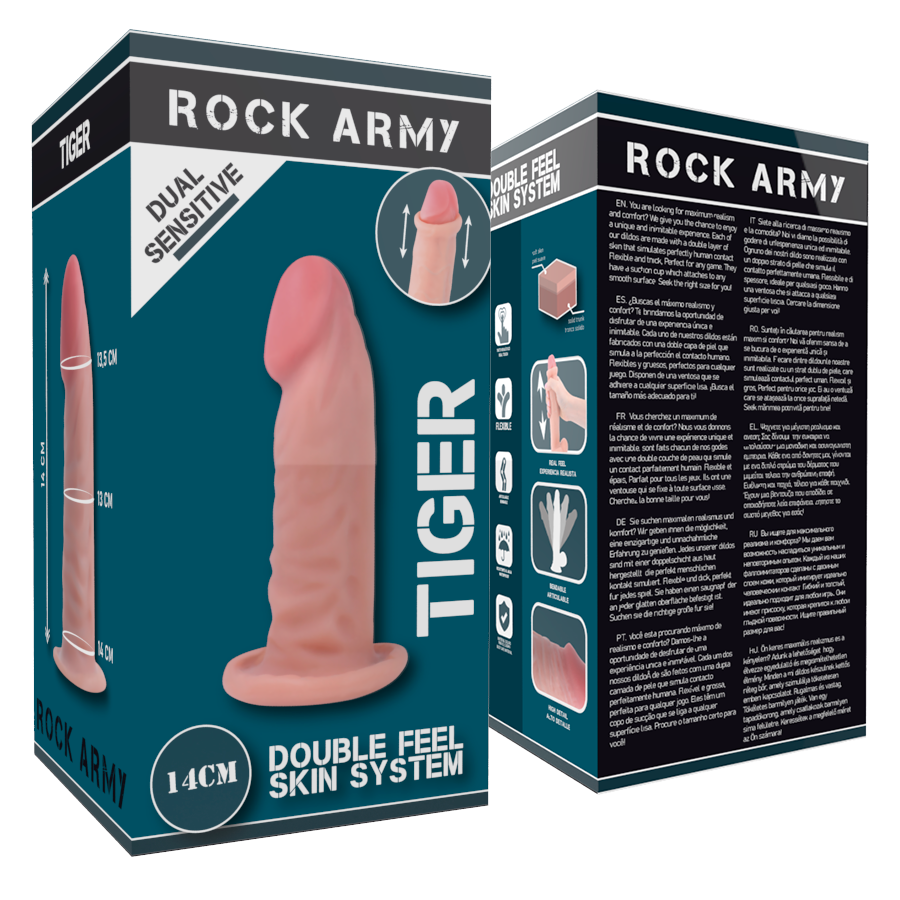 ROCKARMY -TIGER DILDO REALISTA DUAL DENSITY14 CM -O- 4.46 CM - Imagen 9