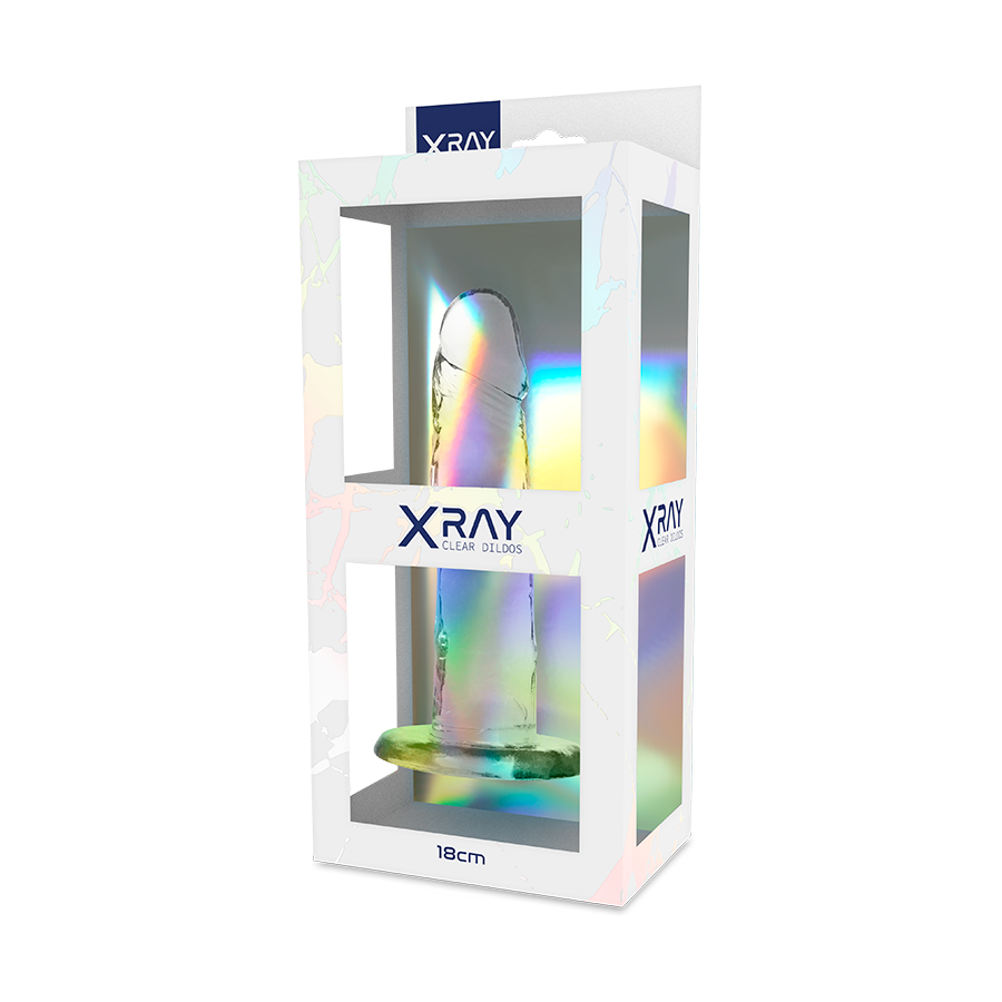X RAY - CLEAR DILDO TRANSPARENTE 18 CM -O- 4 CM - Imagen 2