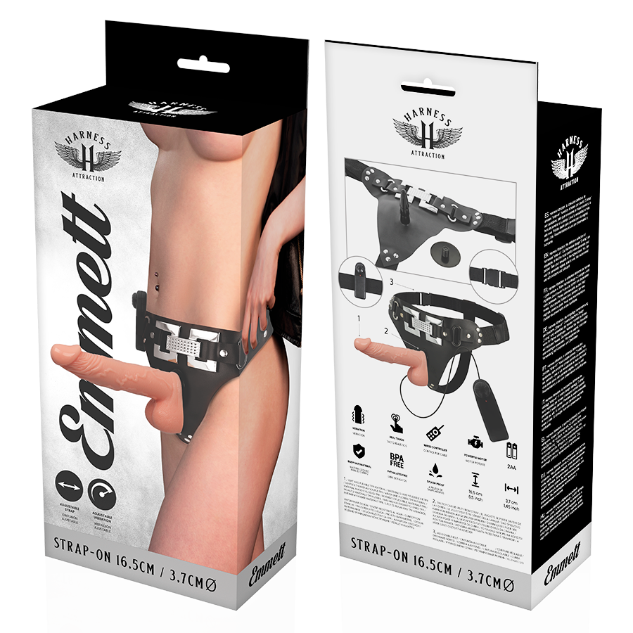 HARNESS ATTRACTION - ARNÉS EMMETT REALÍSTICO VIBRADOR 16.5 CM -O- 3.7 CM - Imagen 7