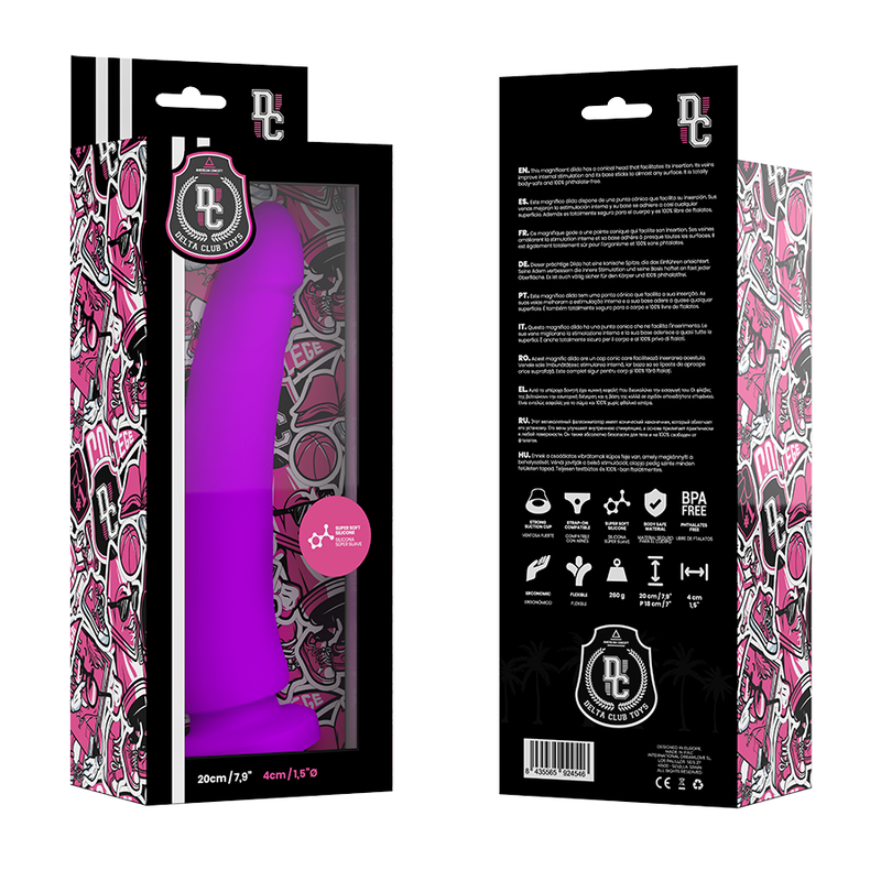 DELTA CLUB - DILDO REALISTA LILA SILICONA MEDICA 20 CM -O- 4 CM - Imagen 4