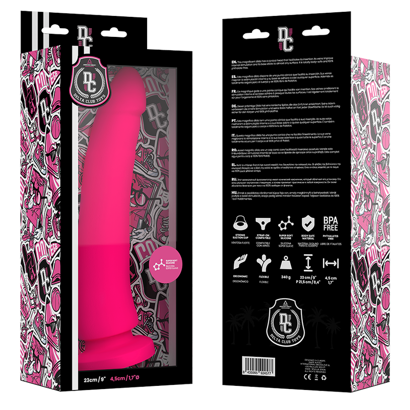 DELTA CLUB - DILDO REALISTA ROSA SILICONA MEDICA 23 CM -O- 4.5 CM - Imagen 6