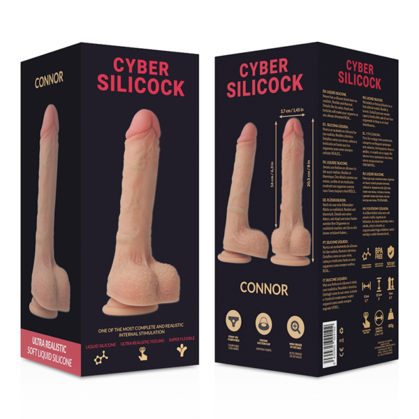 CYBER SILICOCK - CONNOR REALÍSTICO SILICONA LÍQUIDA 20.5 CM -O- 3.7 CM - Imagen 6