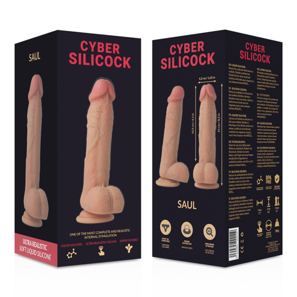 CYBER SILICOCK - ARNÉS SILICONA LIQUIDA SAUL 15.5 CM -O- 4.2 CM - Imagen 8