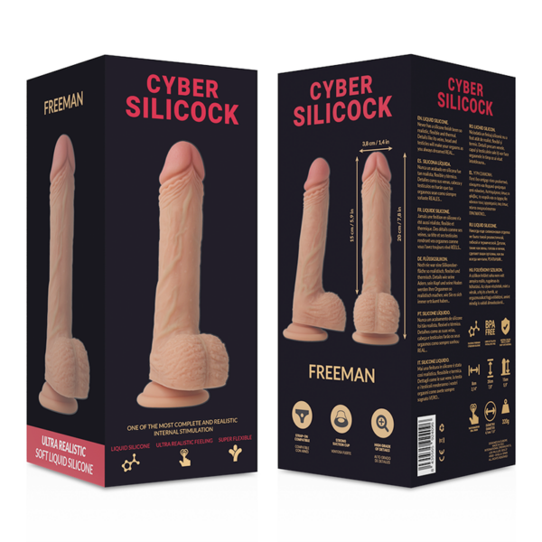 CYBER SILICOCK - ARNÉS SILICONA LIQUIDA FREEMAN 20 CM -O- 3.8 CM - Imagen 8