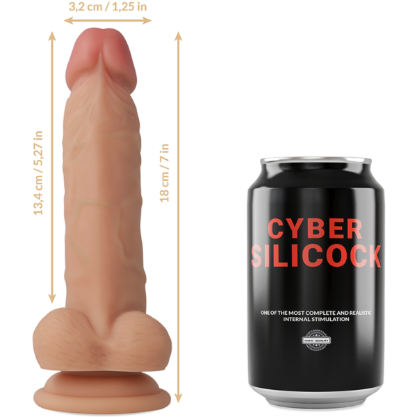 CYBER SILICOCK - ARNÉS SILICONA LIQUIDA JUDE 18 CM -O- 3.2 CM - Imagen 6