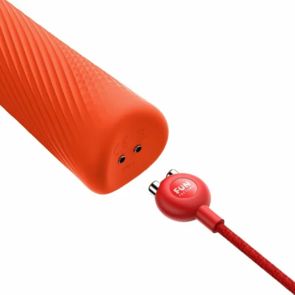 FUN FACTORY - VIM WAND RUMBLE VIBRADOR RECARGABLE SILICONA NARANJA - Imagen 4