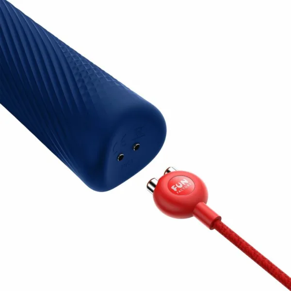 FUN FACTORY - VIM WAND RUMBLE VIBRADOR RECARGABLE SILICONA AZUL MEDIANOCHE - Imagen 4