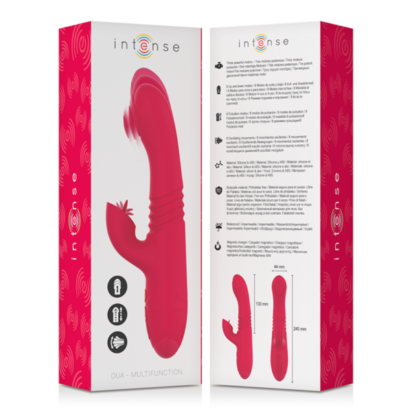 INTENSE - DUA VIBRADOR MULTIFUNCIÓN RECARGABLE UP & DOWN CON LENGUA ROJO - Imagen 6