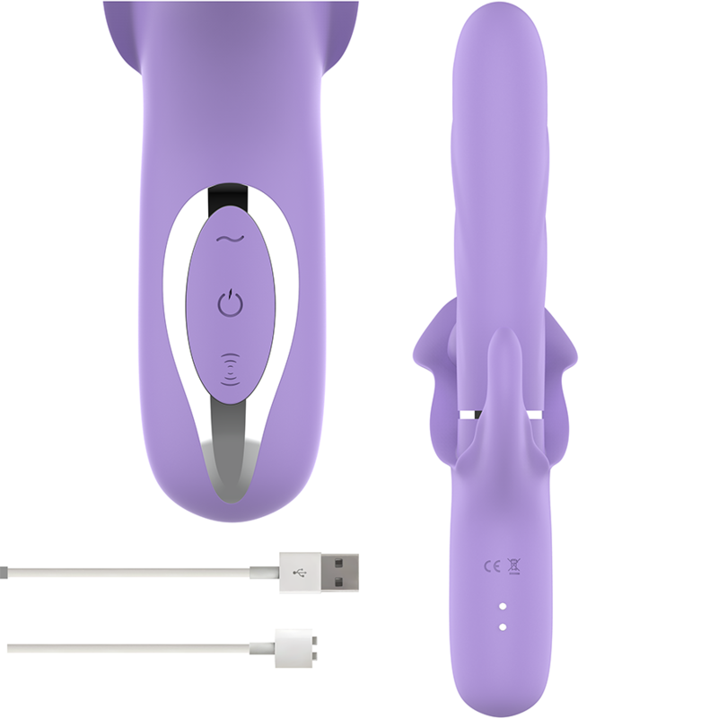 INTENSE - BILLIE VIBRADOR MULTIFUNCIÓN RECARGABLE SUCCIONADOR CON PULSADOR MORADO - Imagen 4