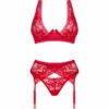OBSESSIVE - LACELOVE SET TRES PIEZAS ROJO XS/S - Imagen 5