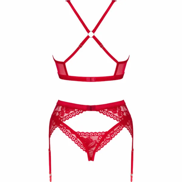 OBSESSIVE - LACELOVE SET TRES PIEZAS ROJO XS/S - Imagen 6