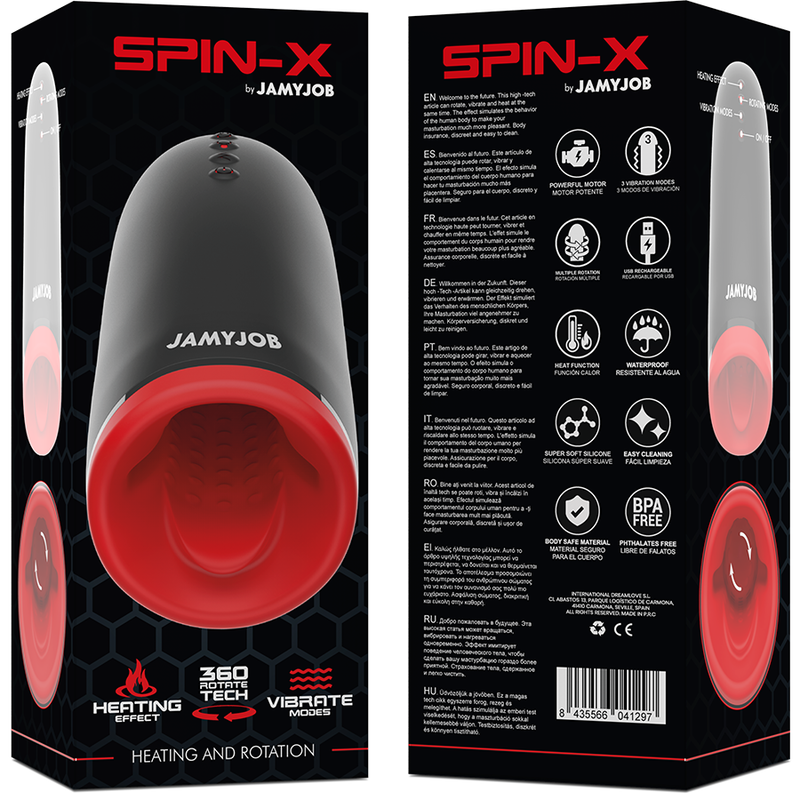 JAMYJOB - SPIN-X MASTURBADOR CON ROTACIÓN Y FUNCIÓN CALOR - Imagen 8