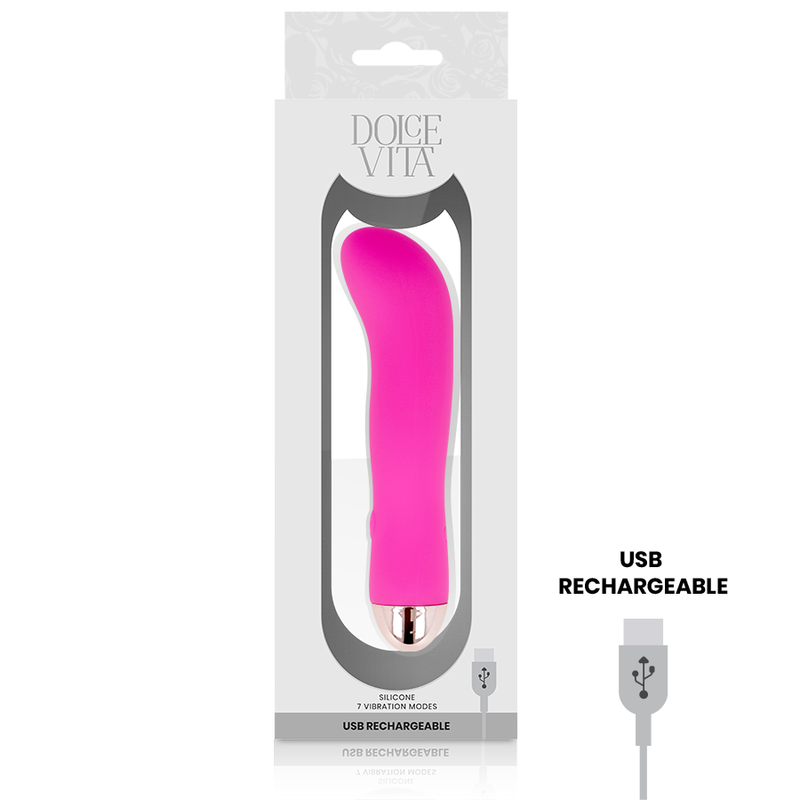 DOLCE VITA - VIBRADOR RECARGABLE TWO ROSA 7 VELOCIDADES - Imagen 4