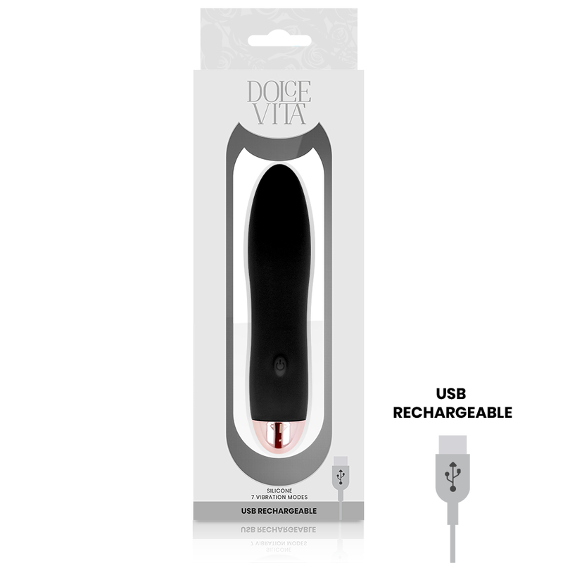 DOLCE VITA - VIBRADOR RECARGABLE FOUR NEGRO 7 VELOCIDADES - Imagen 3