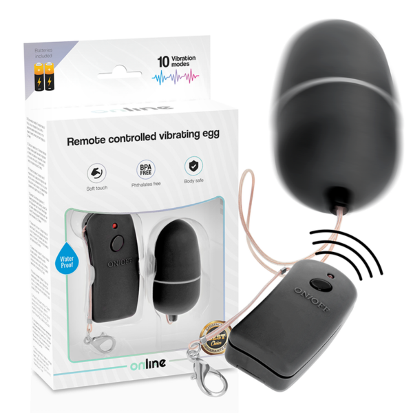 ONLINE - HUEVO VIBRADOR CON MANDO CONTROL REMOTO NEGRO - Imagen 2