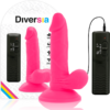 DIVERSIA - DILDO REALÍSTICO FLEXIBLE CON VIBRACIÓN ROSA 17 CM -O- 3.3 CM - Imagen 2