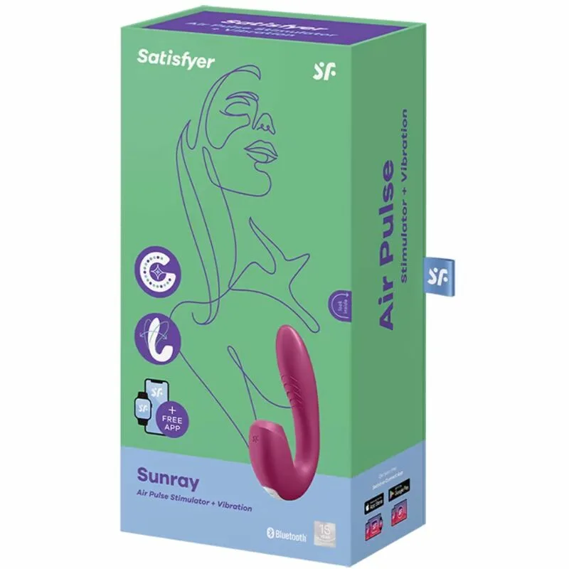 SATISFYER - SUNRAY ESTIMULADOR Y VIBRADOR APP ROJO - Imagen 3