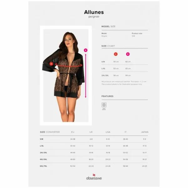 OBSESSIVE - ALLUNES PEIGNOIR XXL/XXXL - Imagen 5