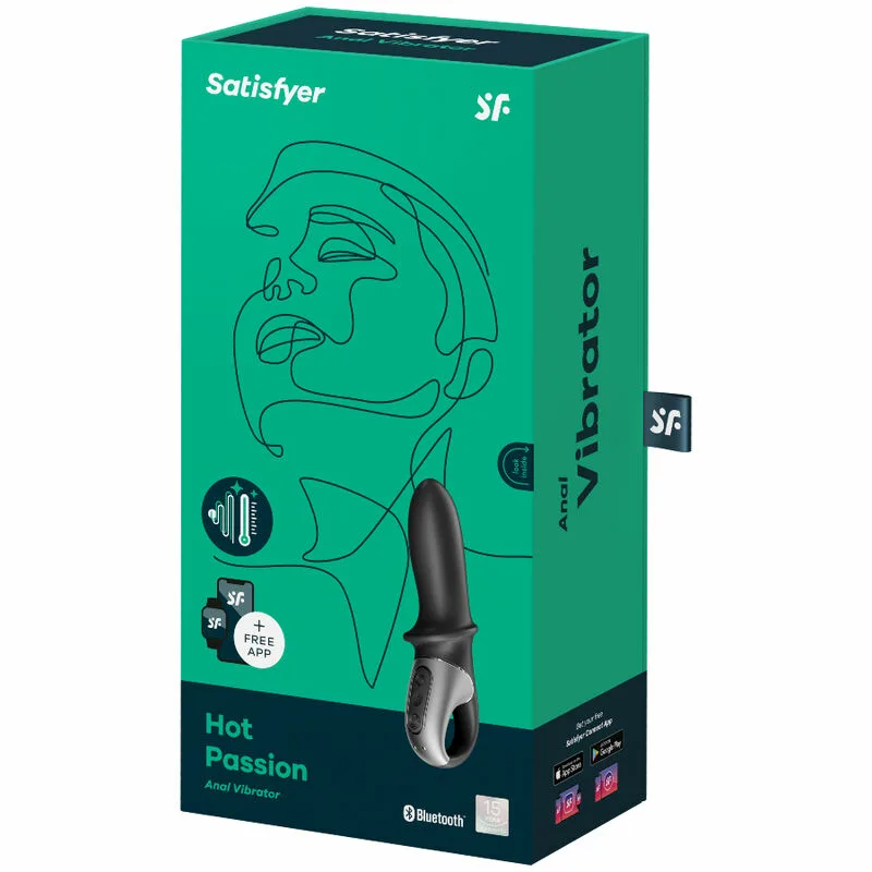 SATISFYER - HOT PASSION VIBRADOR ANAL APP NEGRO - Imagen 4