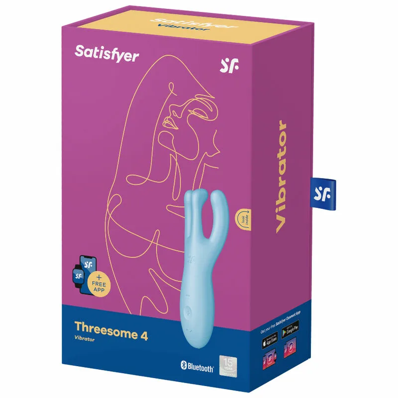 SATISFYER - THREESOME 4 VIBRADOR APP AZUL - Imagen 4