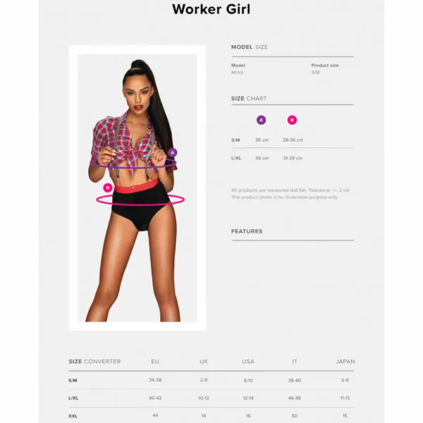 OBSESSIVE - WORKER GIRL DISFRAZ TRABAJADORA SEXY S/M - Imagen 5