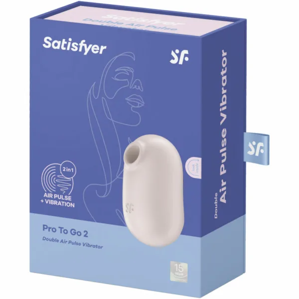 SATISFYER - PRO TO GO 2 ESTIMULADOR Y VIBRADOR DOBLE BEIGE - Imagen 5
