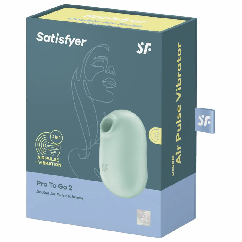 SATISFYER - PRO TO GO 2 ESTIMULADOR Y VIBRADOR DOBLE VERDE - Imagen 5