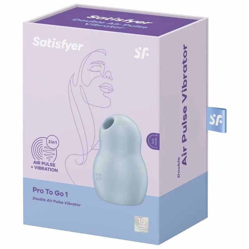 SATISFYER - PRO TO GO 1 ESTIMULADOR Y VIBRADOR DOBLE AZUL - Imagen 4