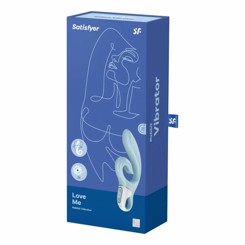 SATISFYER - LOVE ME VIBRADOR RABBIT AZUL - Imagen 5