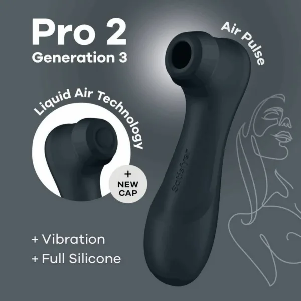SATISFYER - PRO 2 GENERACIÓN 3 LIQUID AIR TECHNOLOGY NEGRO - Imagen 5