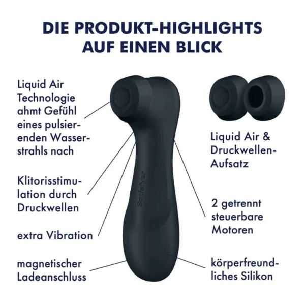 SATISFYER - PRO 2 GENERACIÓN 3 LIQUID AIR TECHNOLOGY NEGRO - Imagen 7