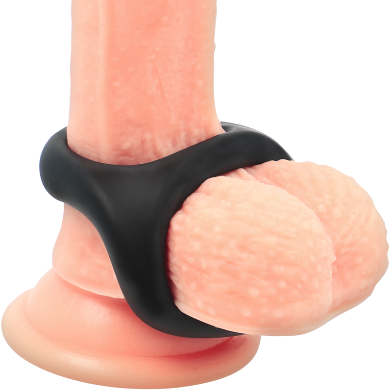 POWERING - SUPER FLEXIBLE Y RESISTENTE ANILLO PENE Y TESTÍCULOS PR13 NEGRO - Imagen 5