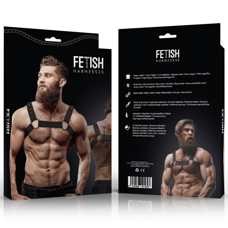 FETISH SUBMISSIVE ATTITUDE - ARNÉS DEPORTIVO AJUSTABLE NEOPRENO PECHO HOMBRE - Imagen 2