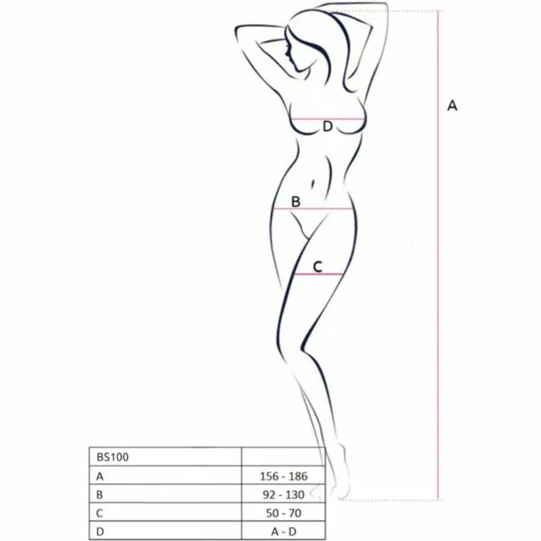PASSION - BS100 BODYSTOCKING NEGRO TALLA ÚNICA - Imagen 7
