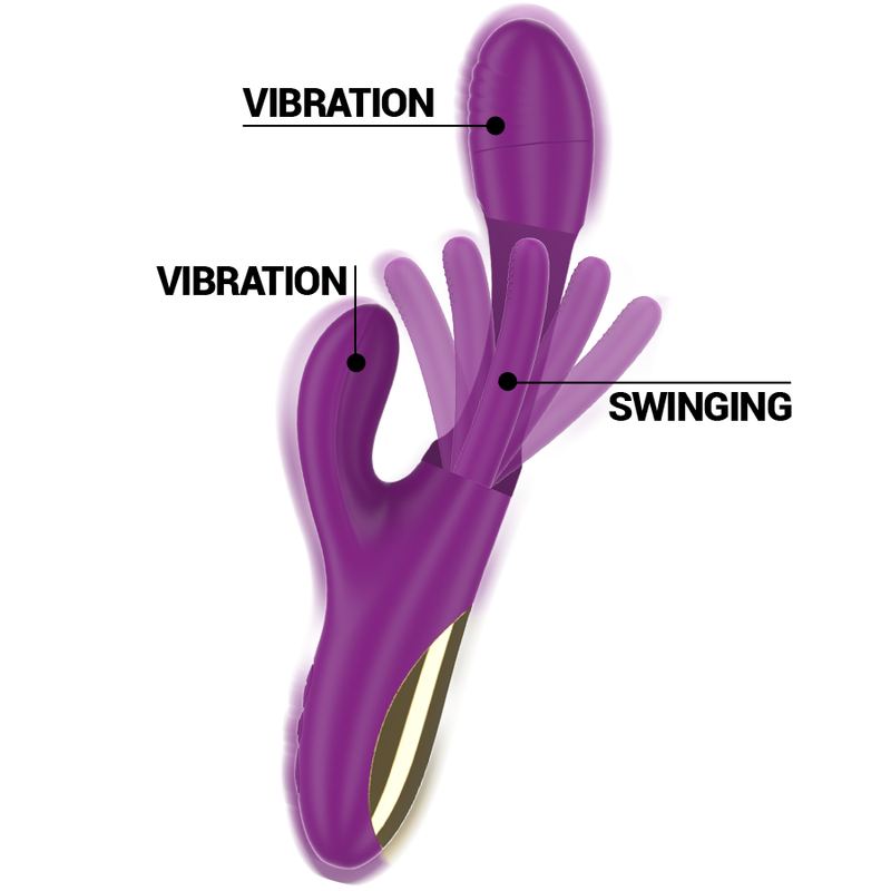 INTENSE - APOLO VIBRADOR MULTIFUNCIÓN RECARGABLE 7 VIBRACIONES CON LENGUA OSCILANTE MORADO - Imagen 3